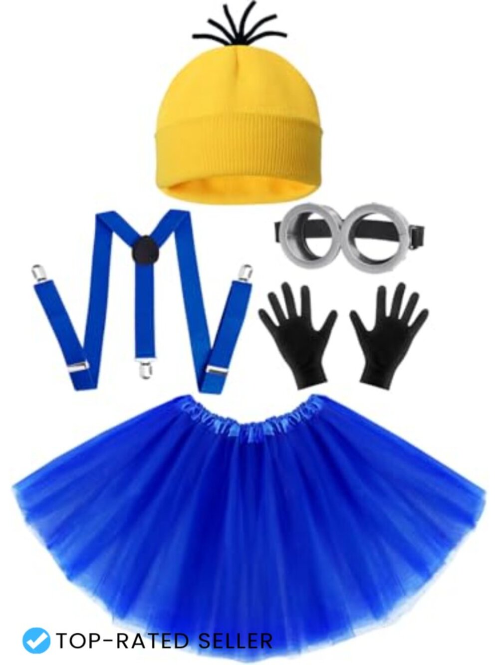 Steampunk Halloween Costume Accessory Set Goggles Beanie Tutu Suspenders Gloves